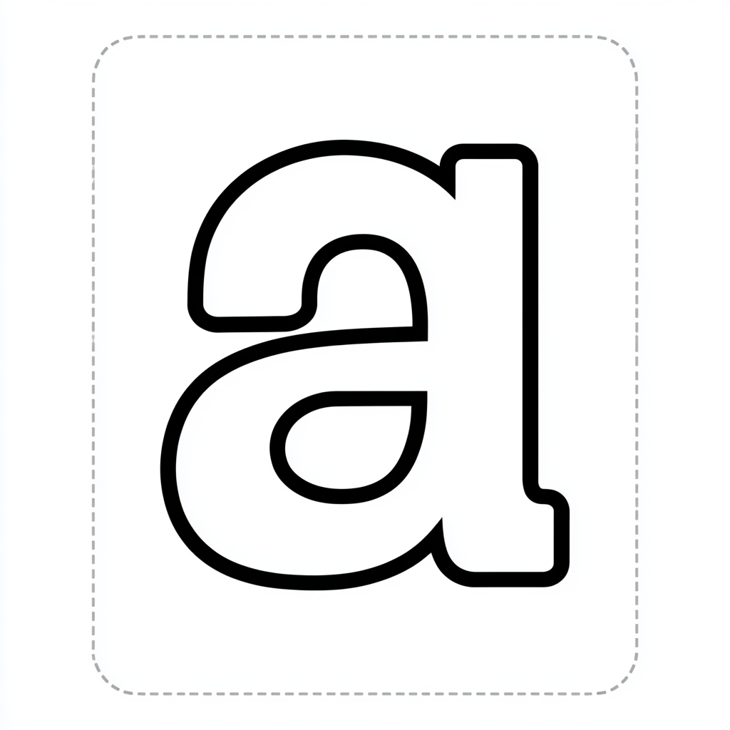Dibujo de letra a para colorear (lámina 4) listo para imprimir gratis
