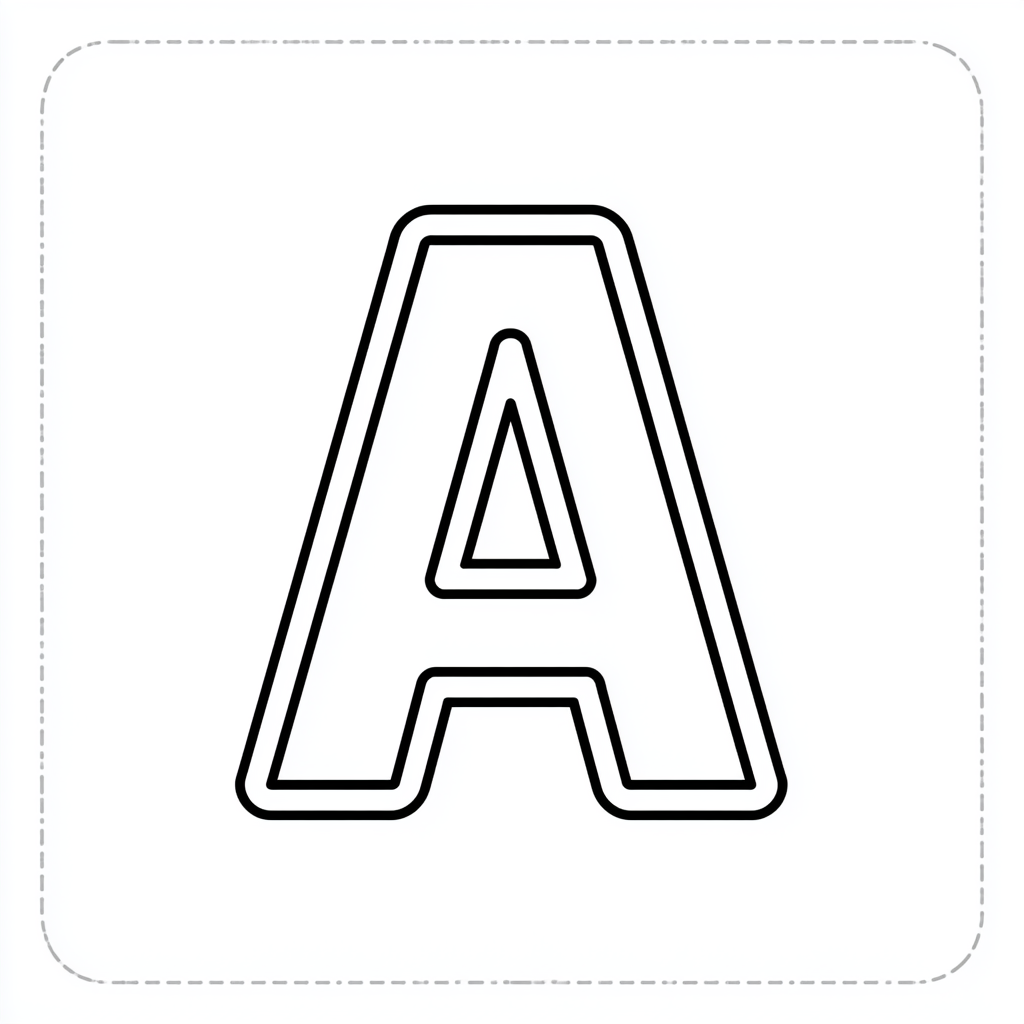 Dibujo de letra a para colorear (lámina 6) listo para imprimir gratis
