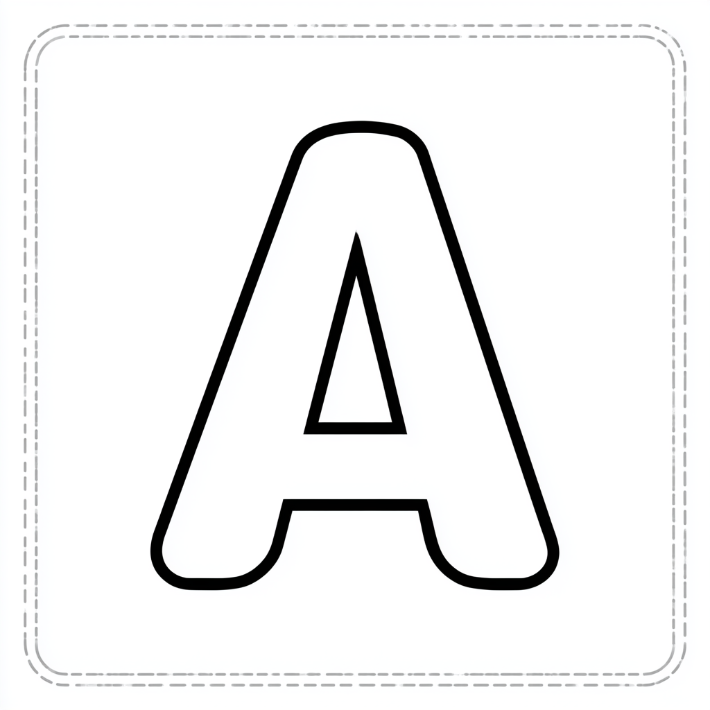 Dibujo de letra a para colorear (lámina 7) listo para imprimir gratis