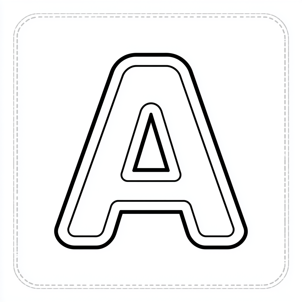 Dibujo de letra a para colorear (lámina 8) listo para imprimir gratis