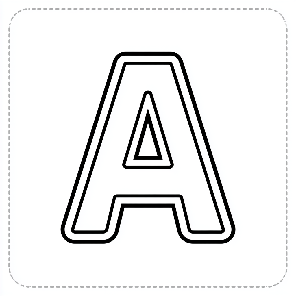 Dibujo de letra a para colorear (lámina 9) listo para imprimir gratis
