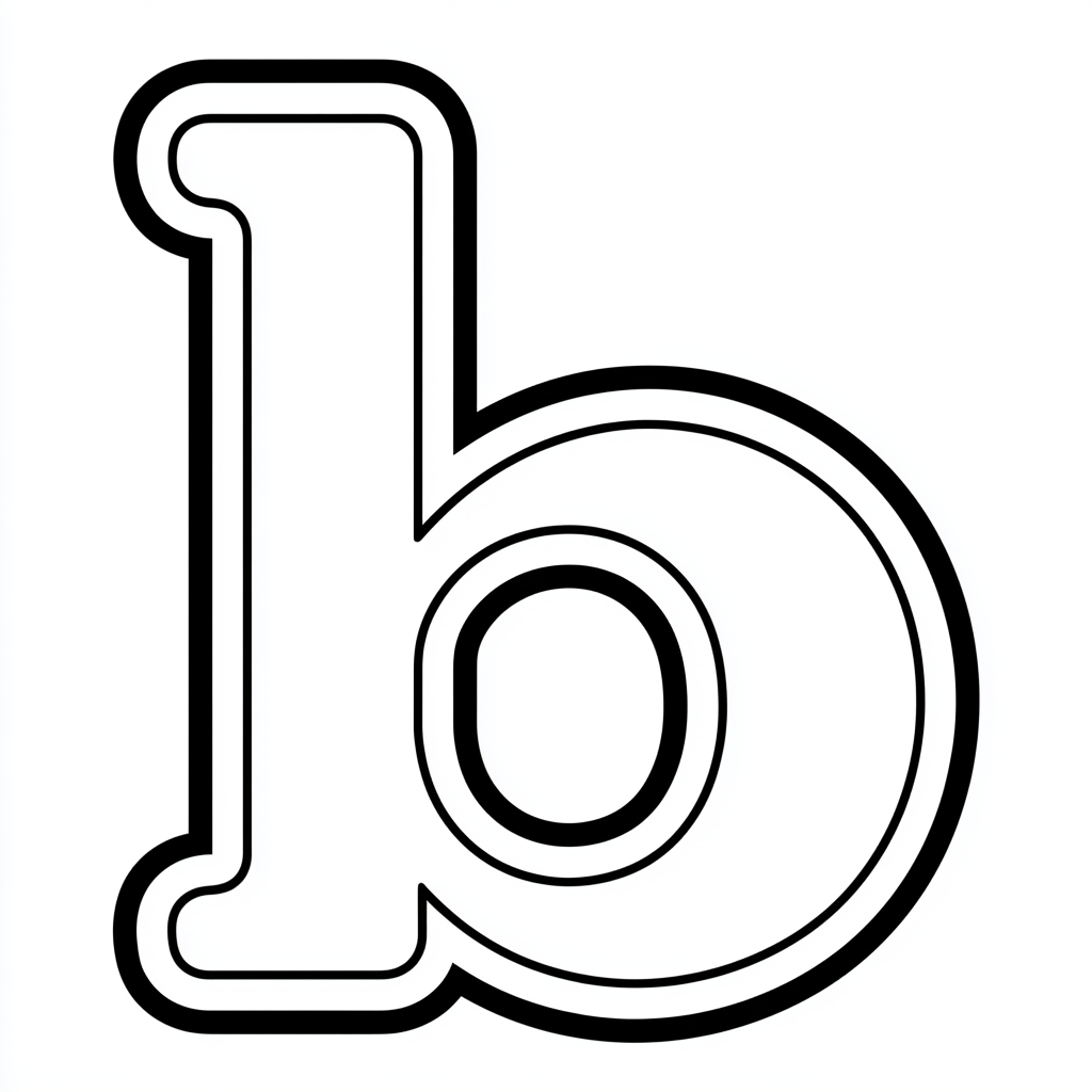 Dibujo de letra b para colorear (lámina 1) listo para imprimir gratis