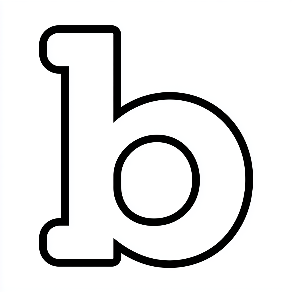 Dibujo de letra b para colorear (lámina 2) listo para imprimir gratis