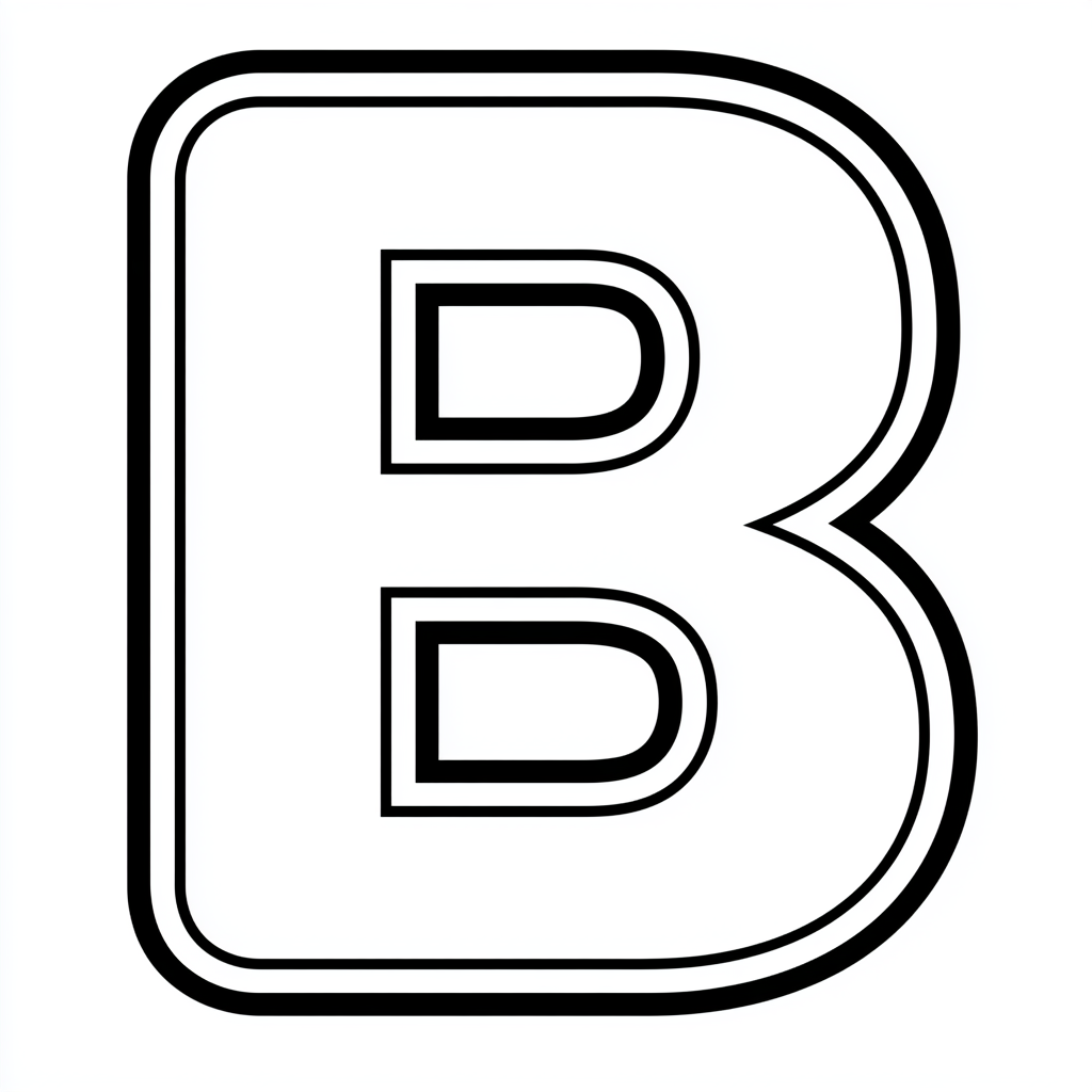 Dibujo de letra b para colorear (lámina 3) listo para imprimir gratis