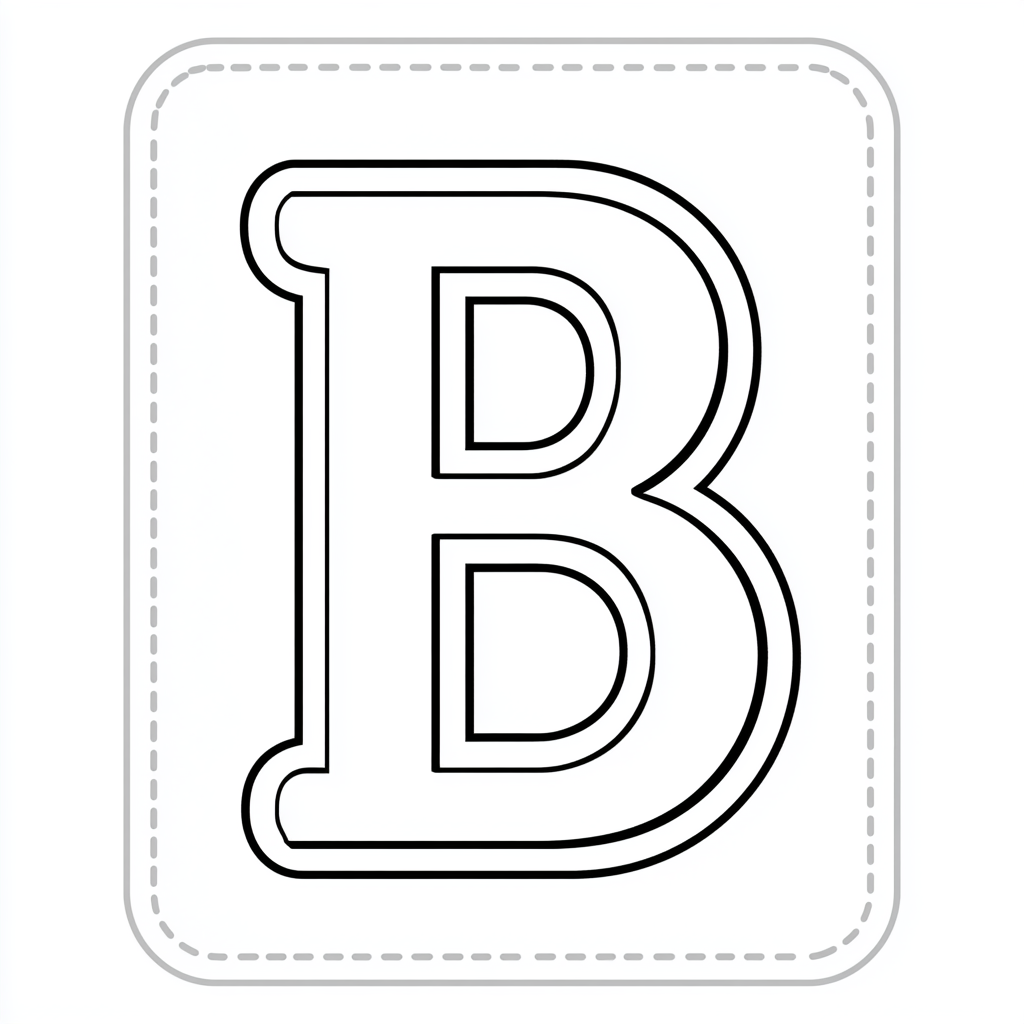 Dibujo de letra b para colorear (lámina 4) listo para imprimir gratis