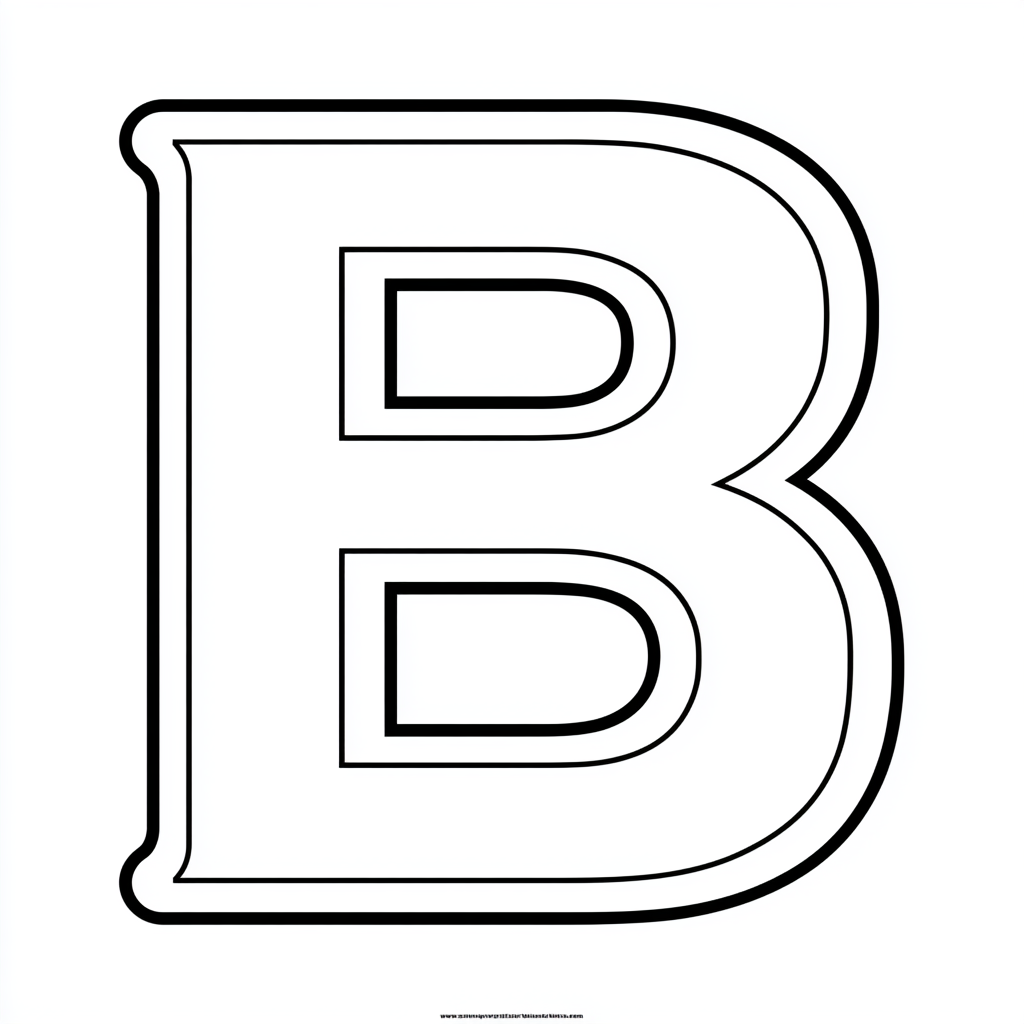 Dibujo de letra b para colorear (lámina 5) listo para imprimir gratis