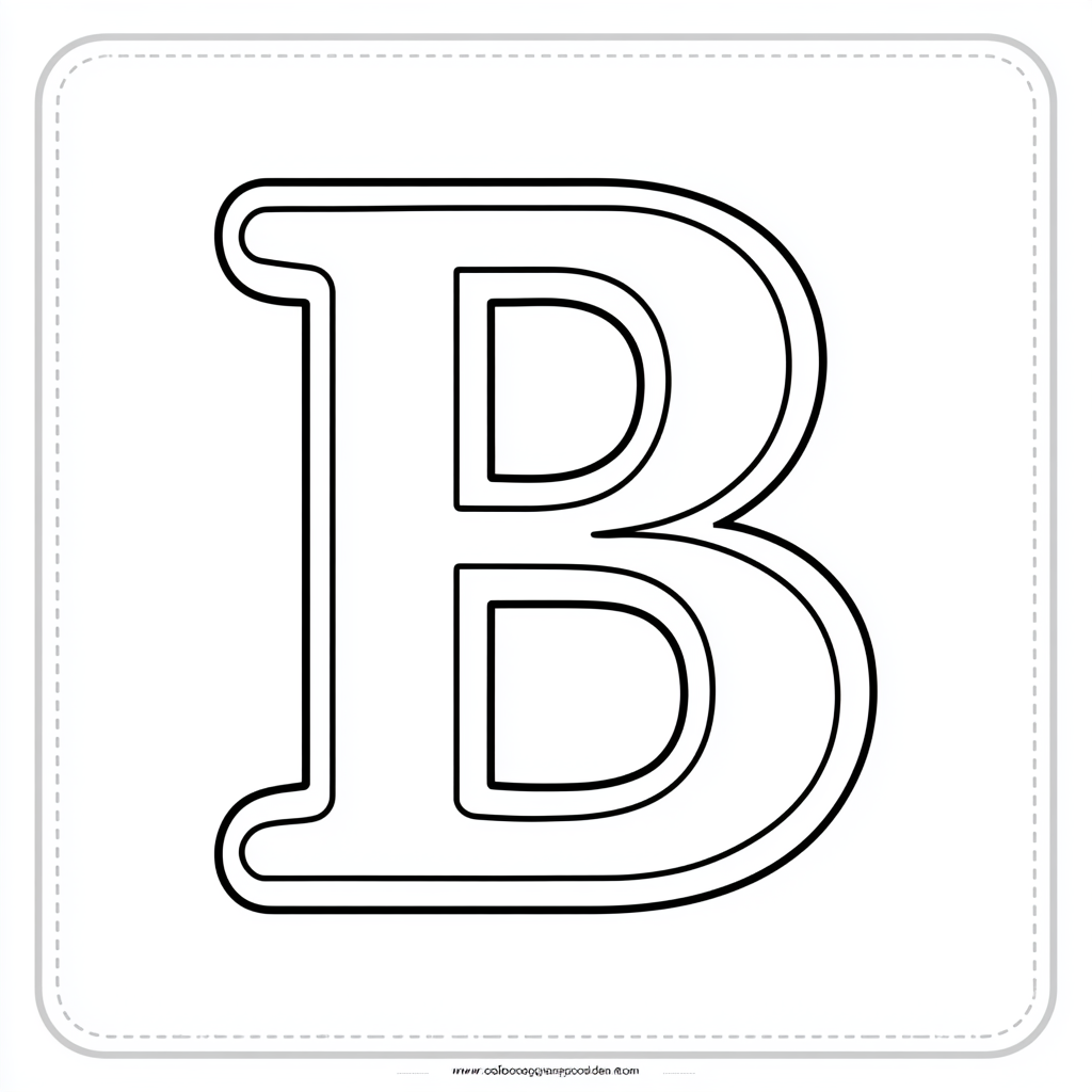 Dibujo de letra b para colorear (lámina 6) listo para imprimir gratis