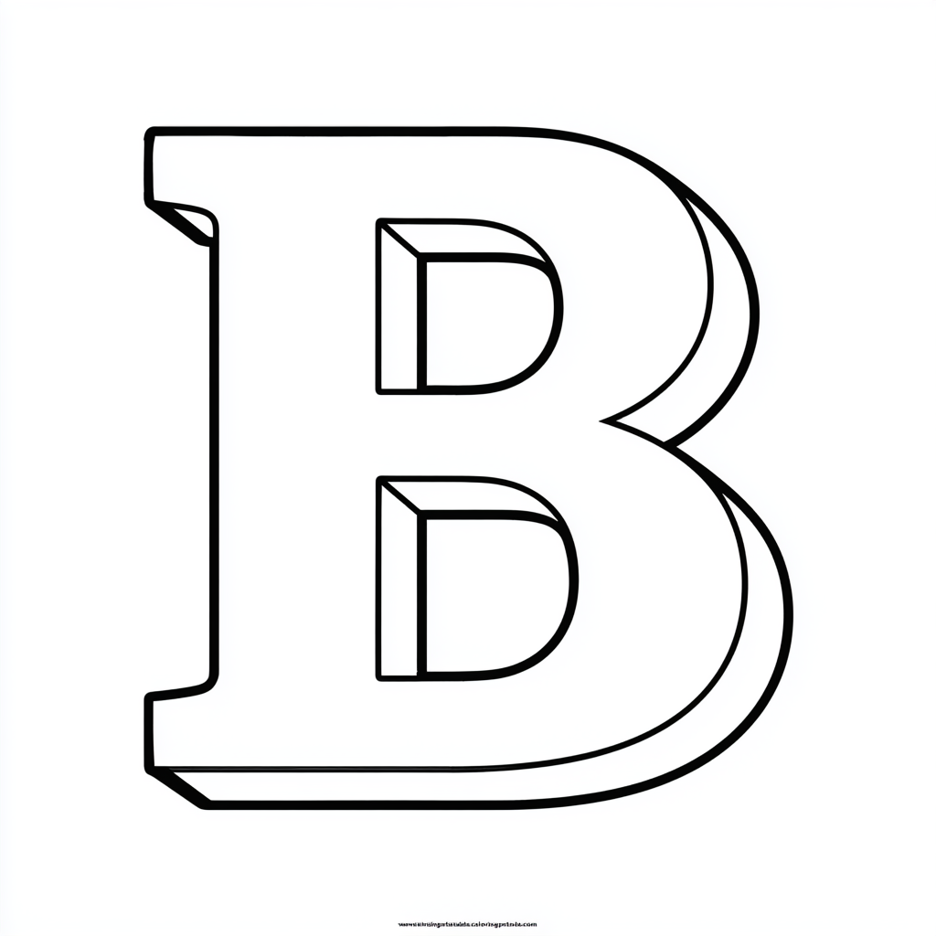 Dibujo de letra b para colorear (lámina 7) listo para imprimir gratis