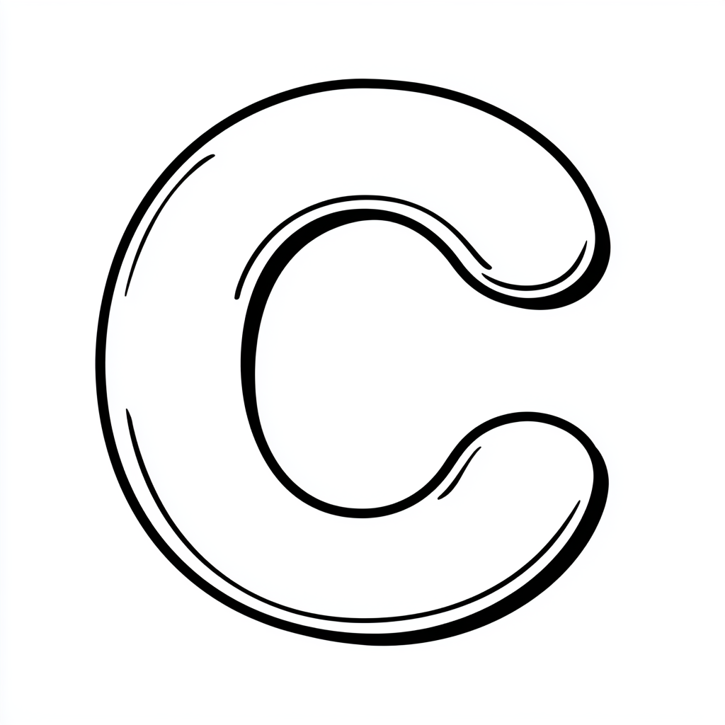 Dibujo de letra c para colorear (lámina 2) listo para imprimir gratis