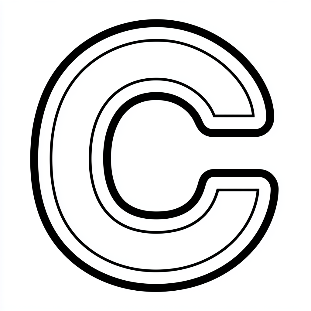 Dibujo de letra c para colorear (lámina 3) listo para imprimir gratis