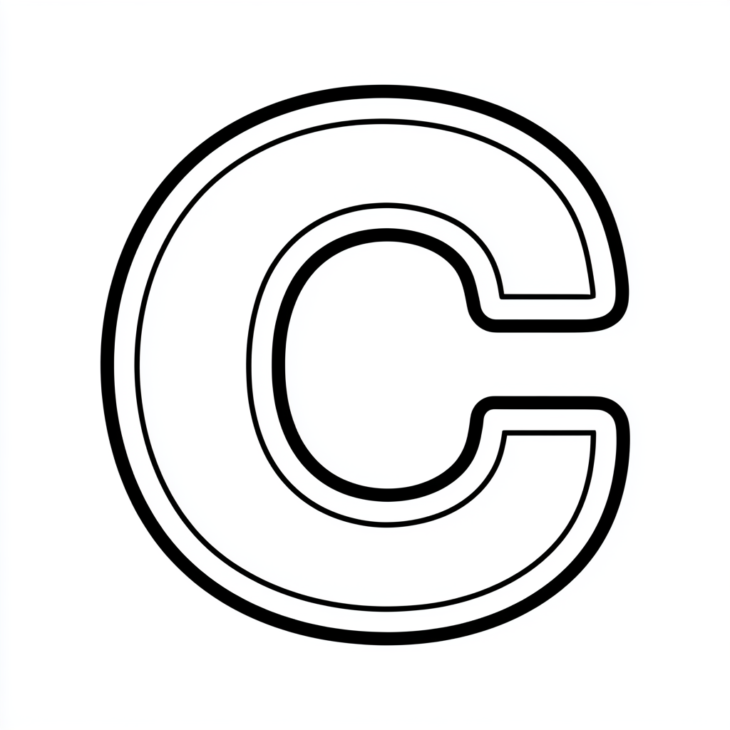 Dibujo de letra c para colorear (lámina 4) listo para imprimir gratis