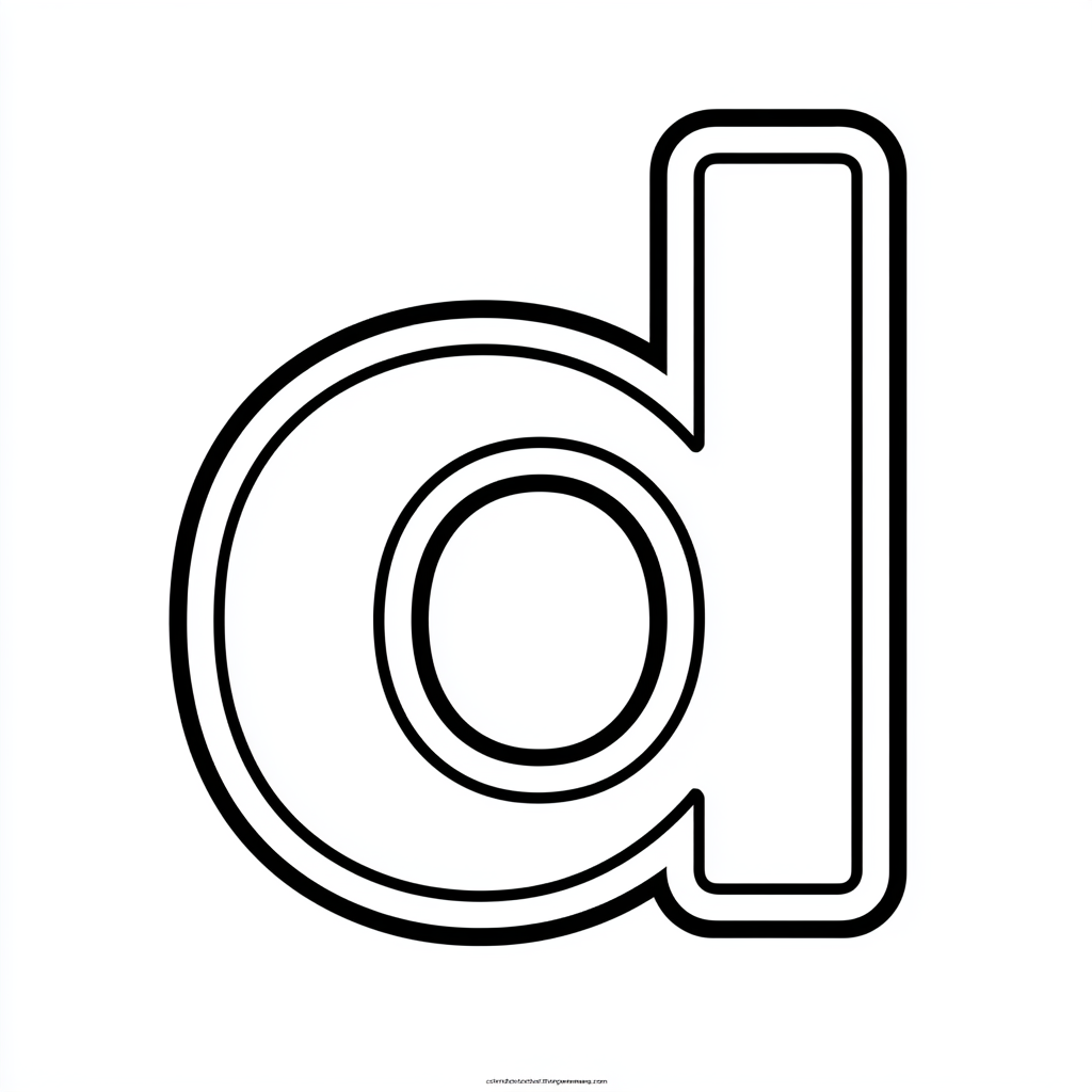 Dibujo de letra d para colorear (lámina 1) listo para imprimir gratis