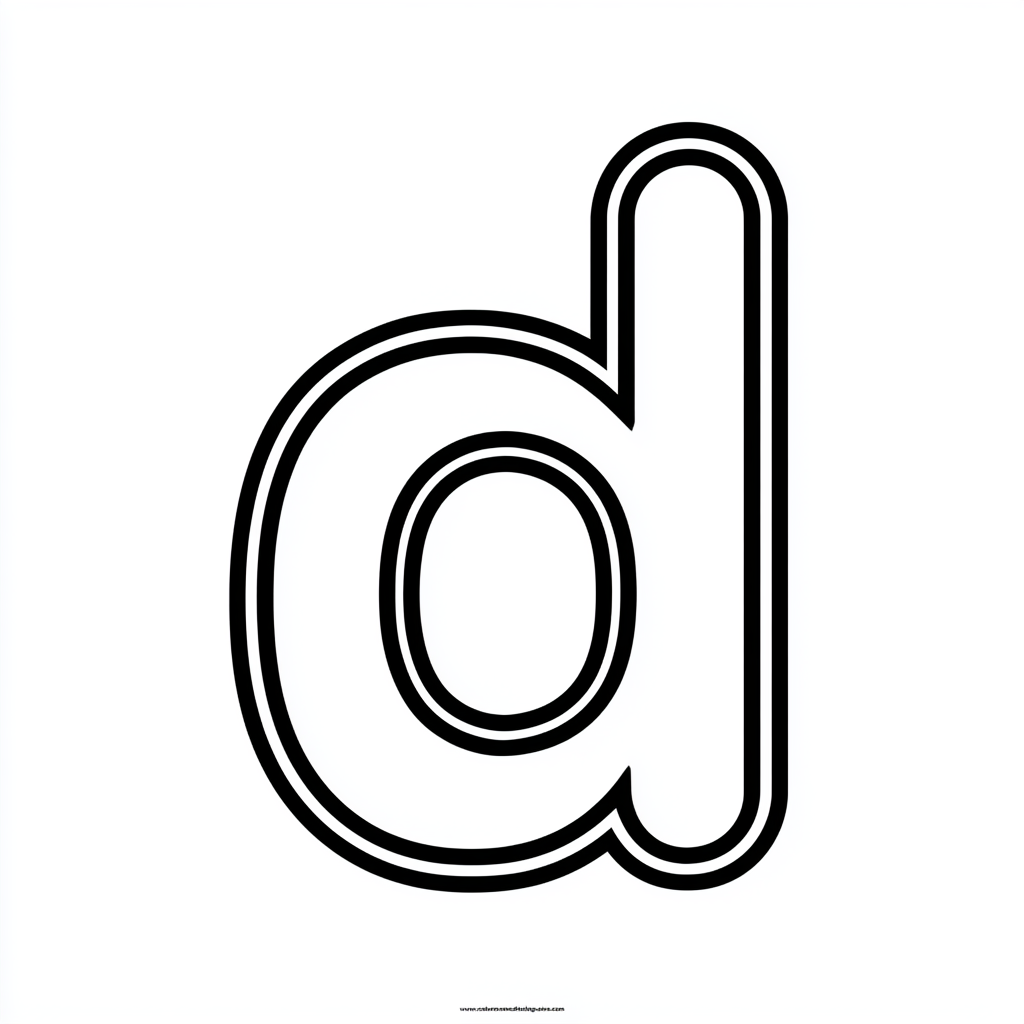 Dibujo de letra d para colorear (lámina 2) listo para imprimir gratis