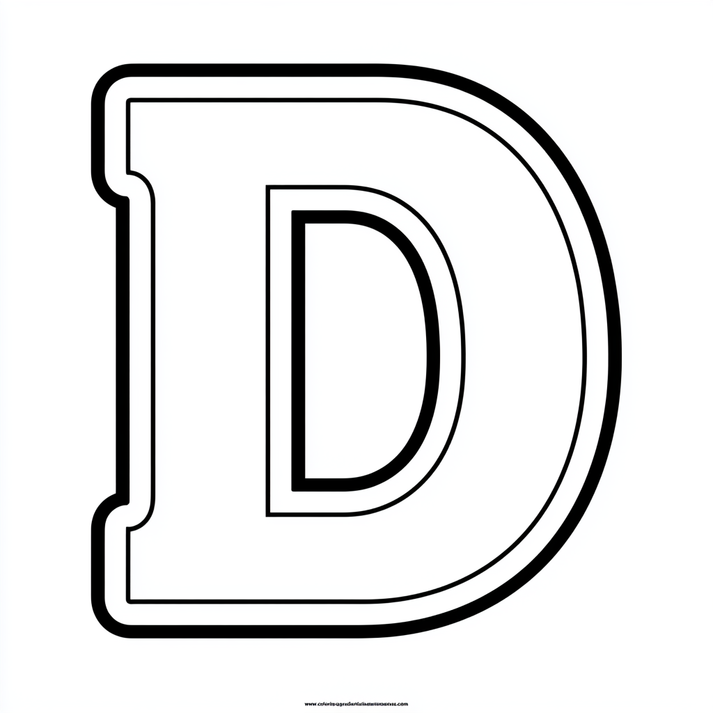 Dibujo de letra d para colorear (lámina 3) listo para imprimir gratis