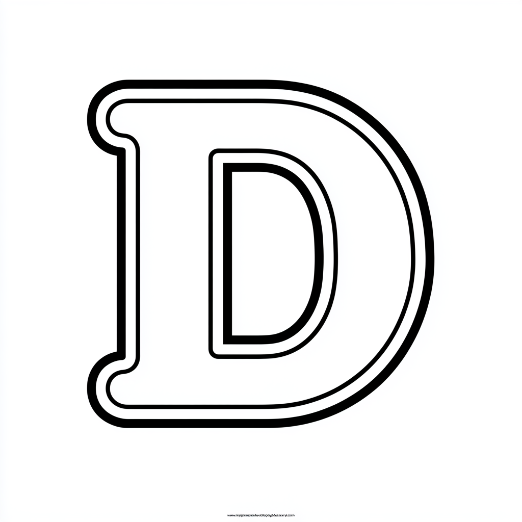 Dibujo de letra d para colorear (lámina 4) listo para imprimir gratis