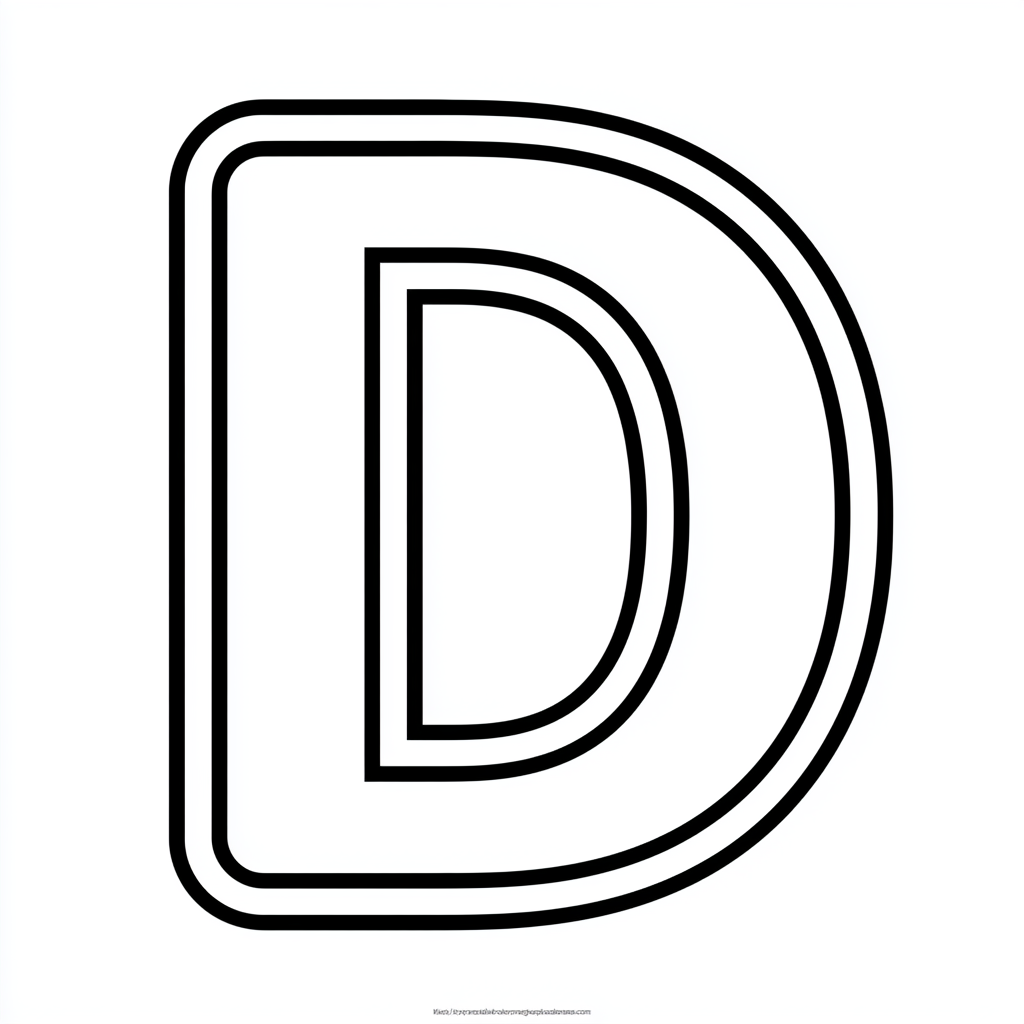 Dibujo de letra d para colorear (lámina 5) listo para imprimir gratis