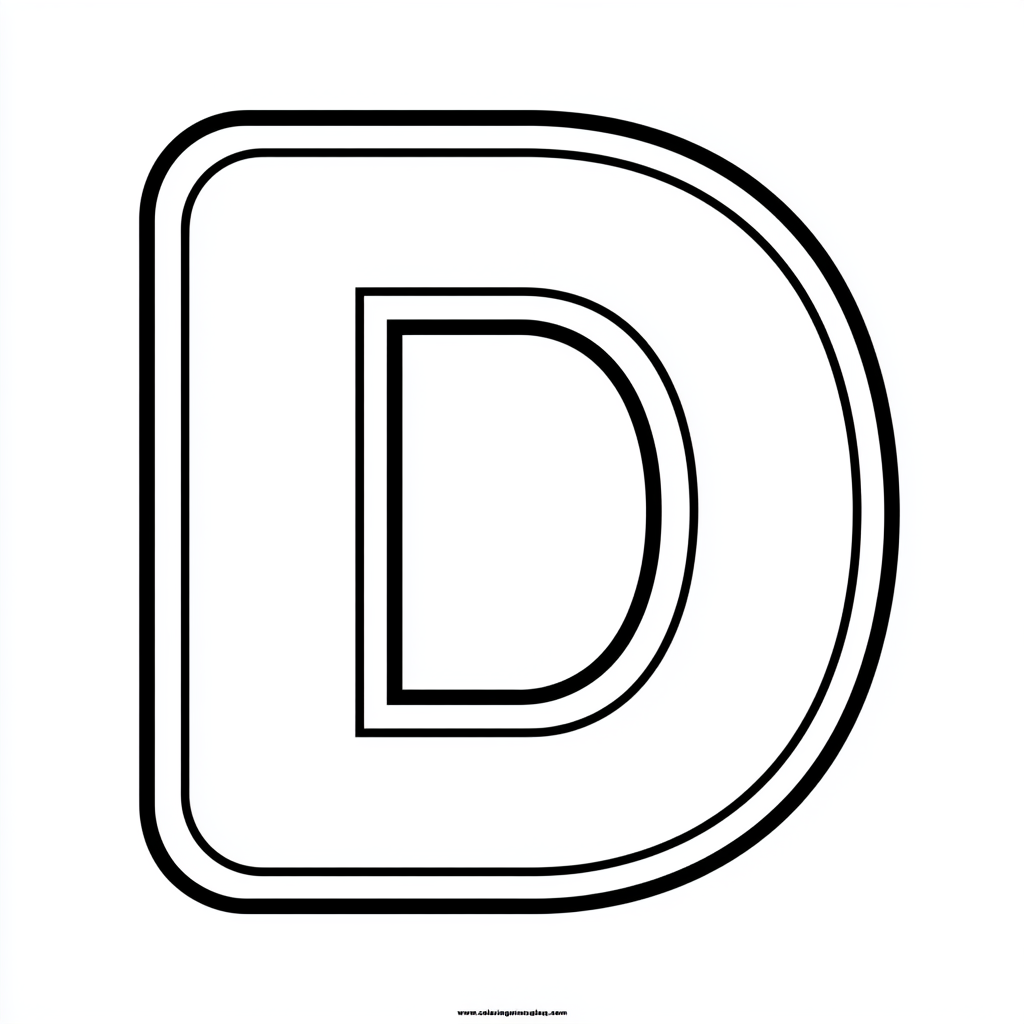 Dibujo de letra d para colorear (lámina 6) listo para imprimir gratis