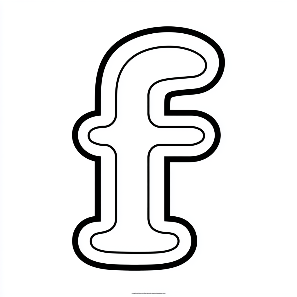 Dibujo de letra f para colorear (lámina 1) listo para imprimir gratis