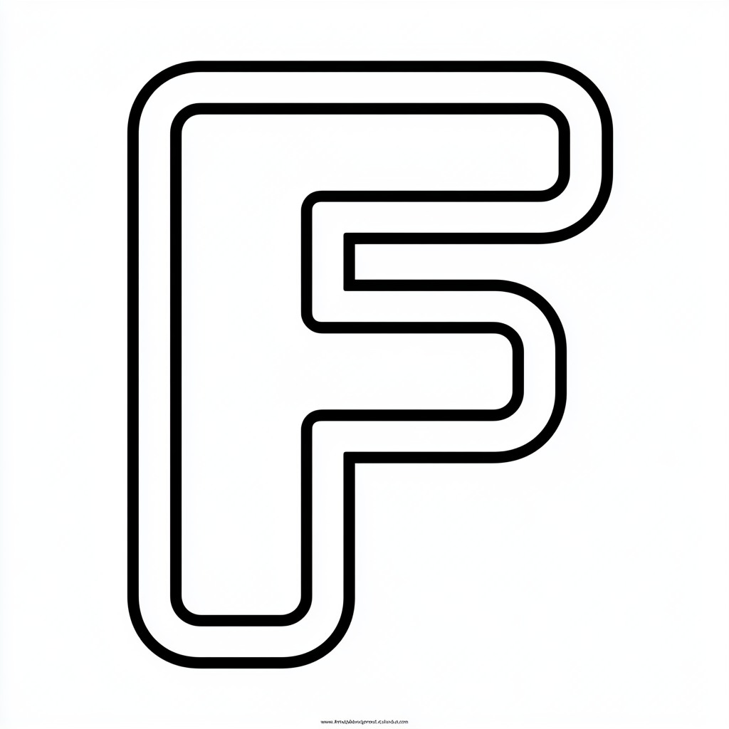 Dibujo de letra f para colorear (lámina 2) listo para imprimir gratis