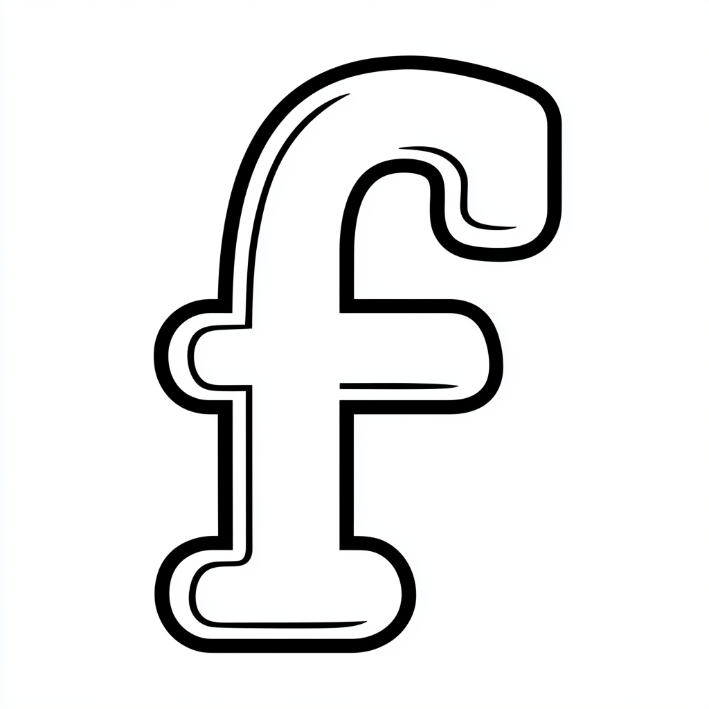Dibujo de letra f para colorear (lámina 3) listo para imprimir gratis