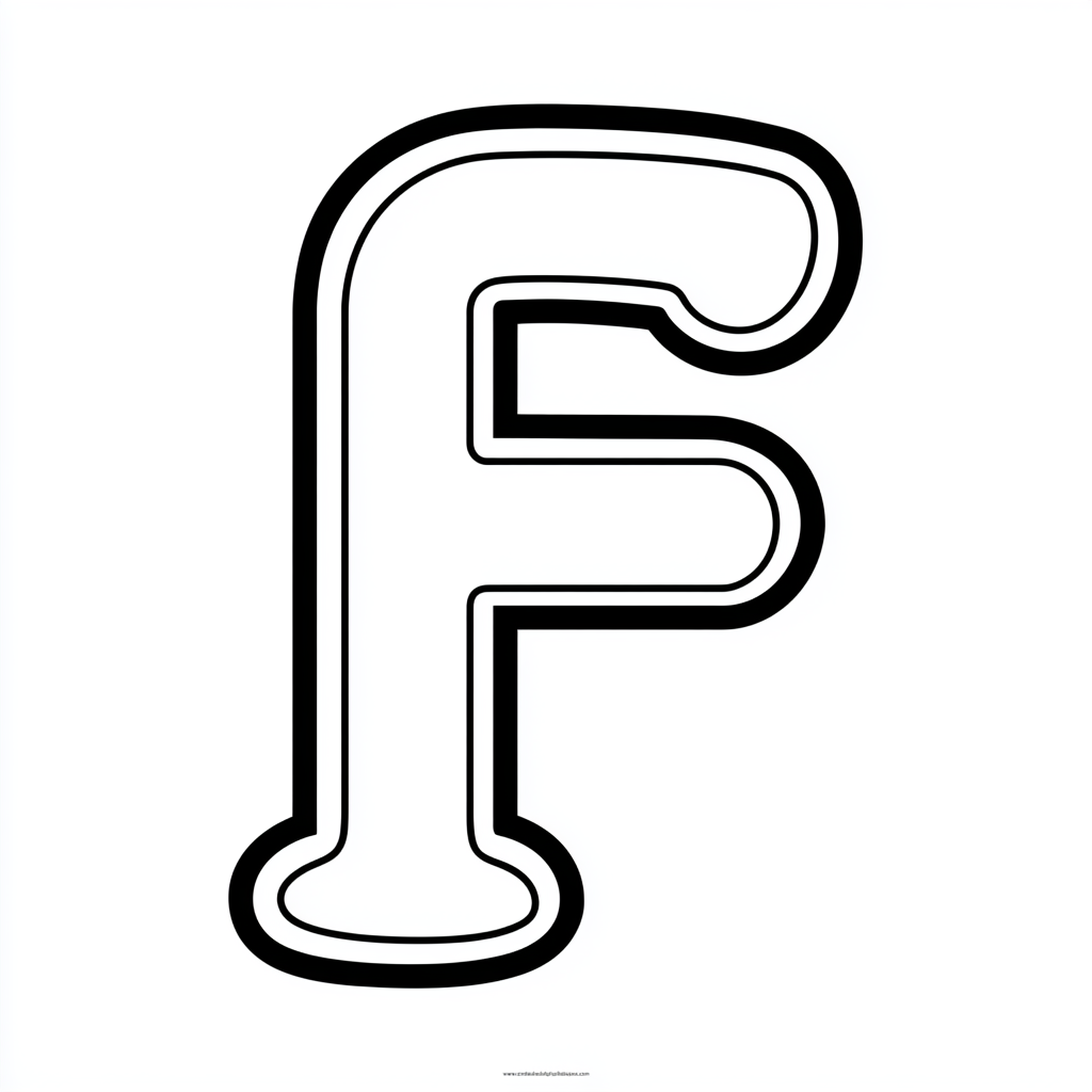 Dibujo de letra f para colorear (lámina 4) listo para imprimir gratis