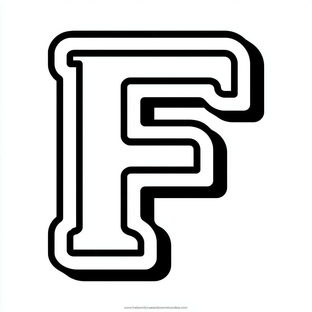 Dibujo de letra f para colorear (lámina 5) listo para imprimir gratis