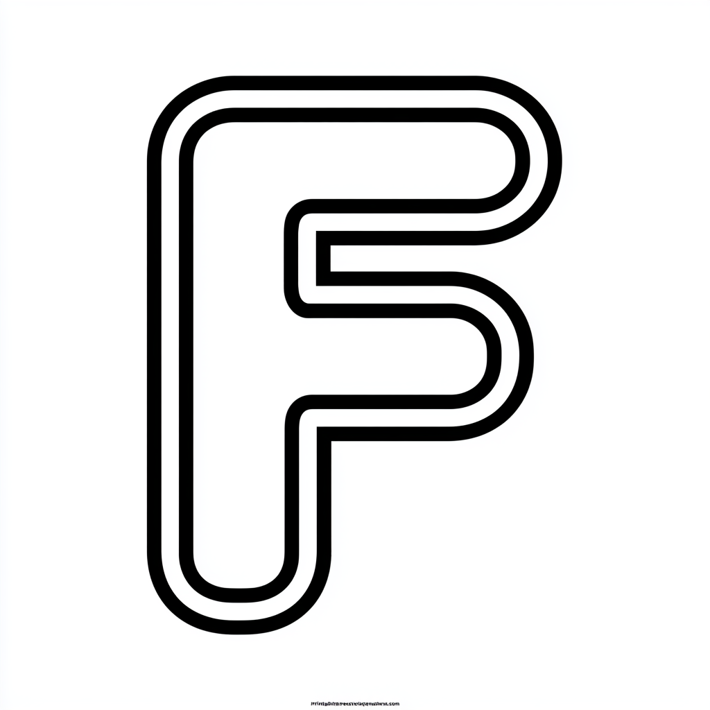 Dibujo de letra f para colorear (lámina 6) listo para imprimir gratis