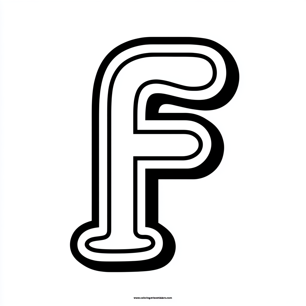Dibujo de letra f para colorear (lámina 7) listo para imprimir gratis