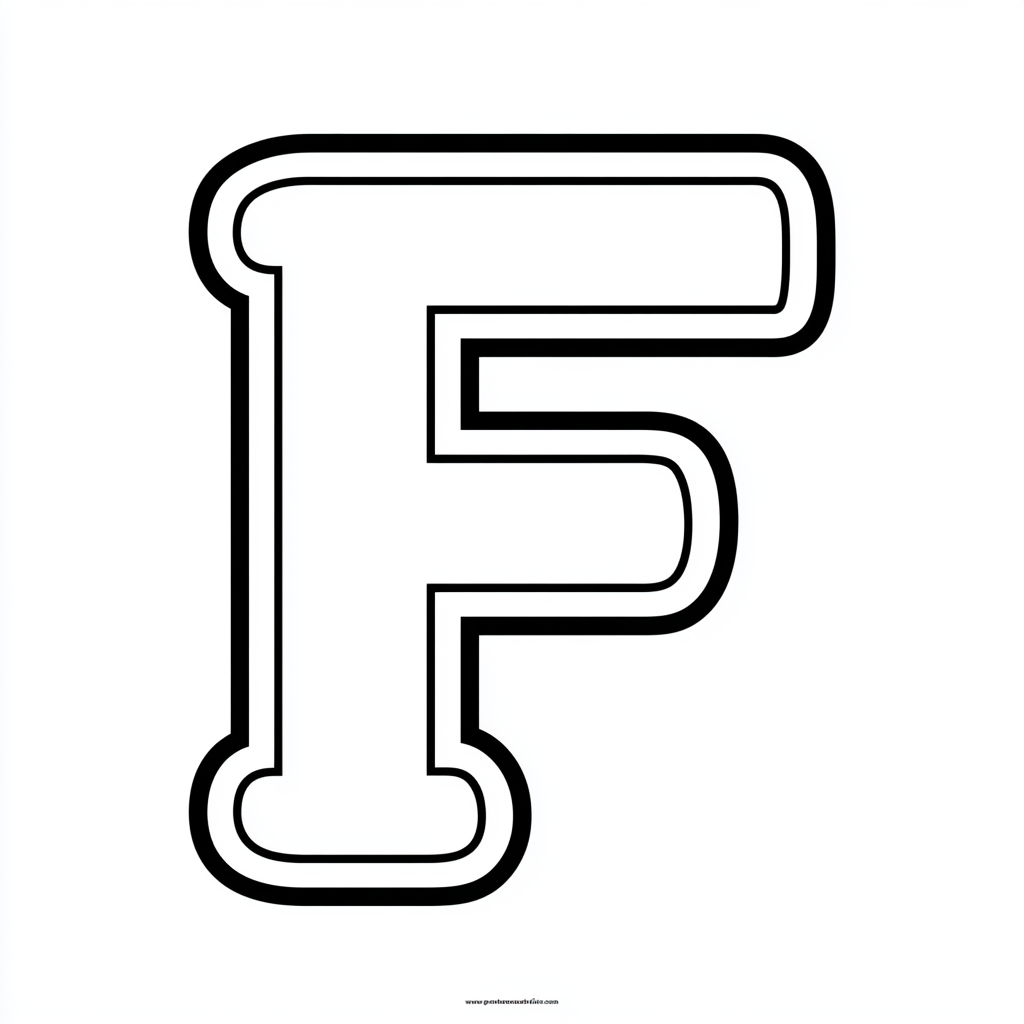 Dibujo de letra f para colorear (lámina 8) listo para imprimir gratis