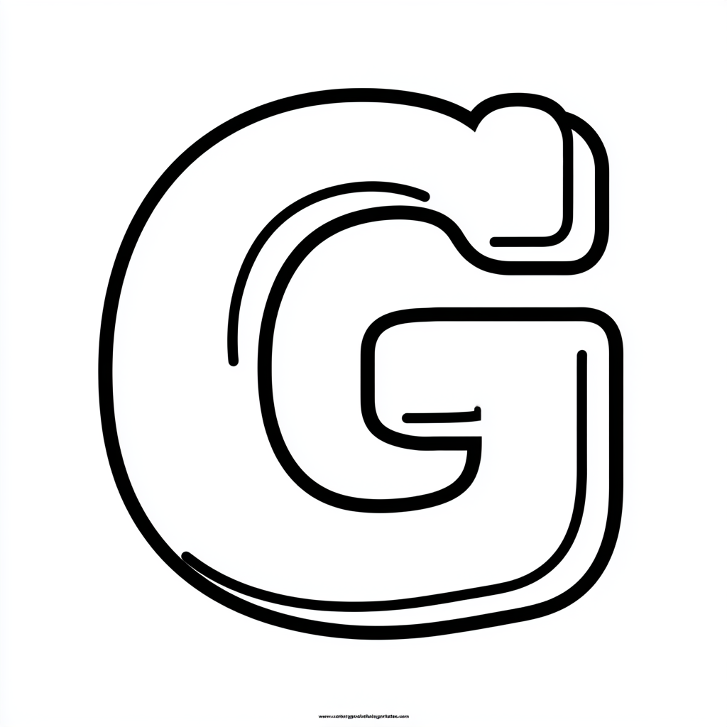 Dibujo de letra g para colorear (lámina 1) listo para imprimir gratis