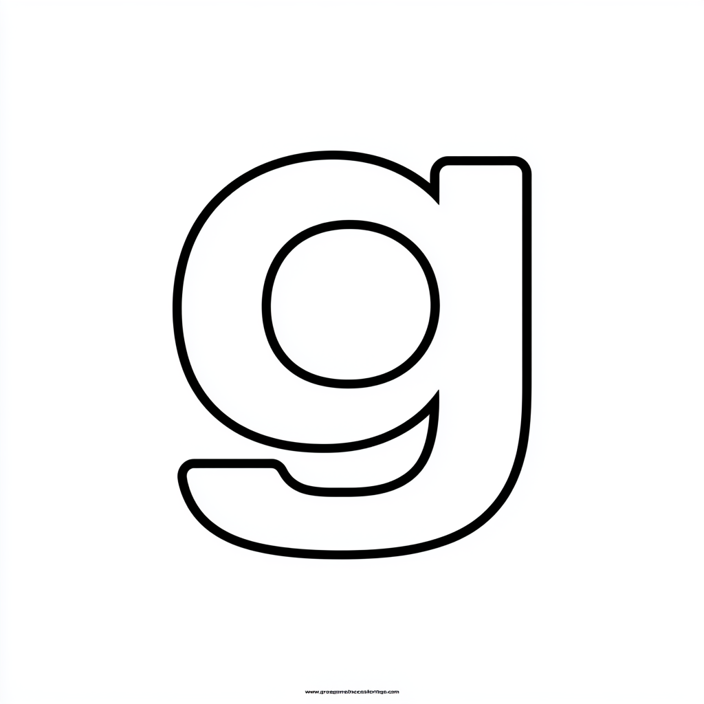 Dibujo de letra g para colorear (lámina 2) listo para imprimir gratis