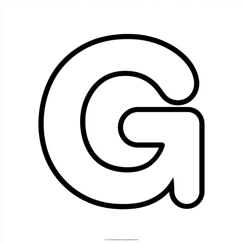 Dibujo de letra g para colorear (lámina 3) listo para imprimir gratis