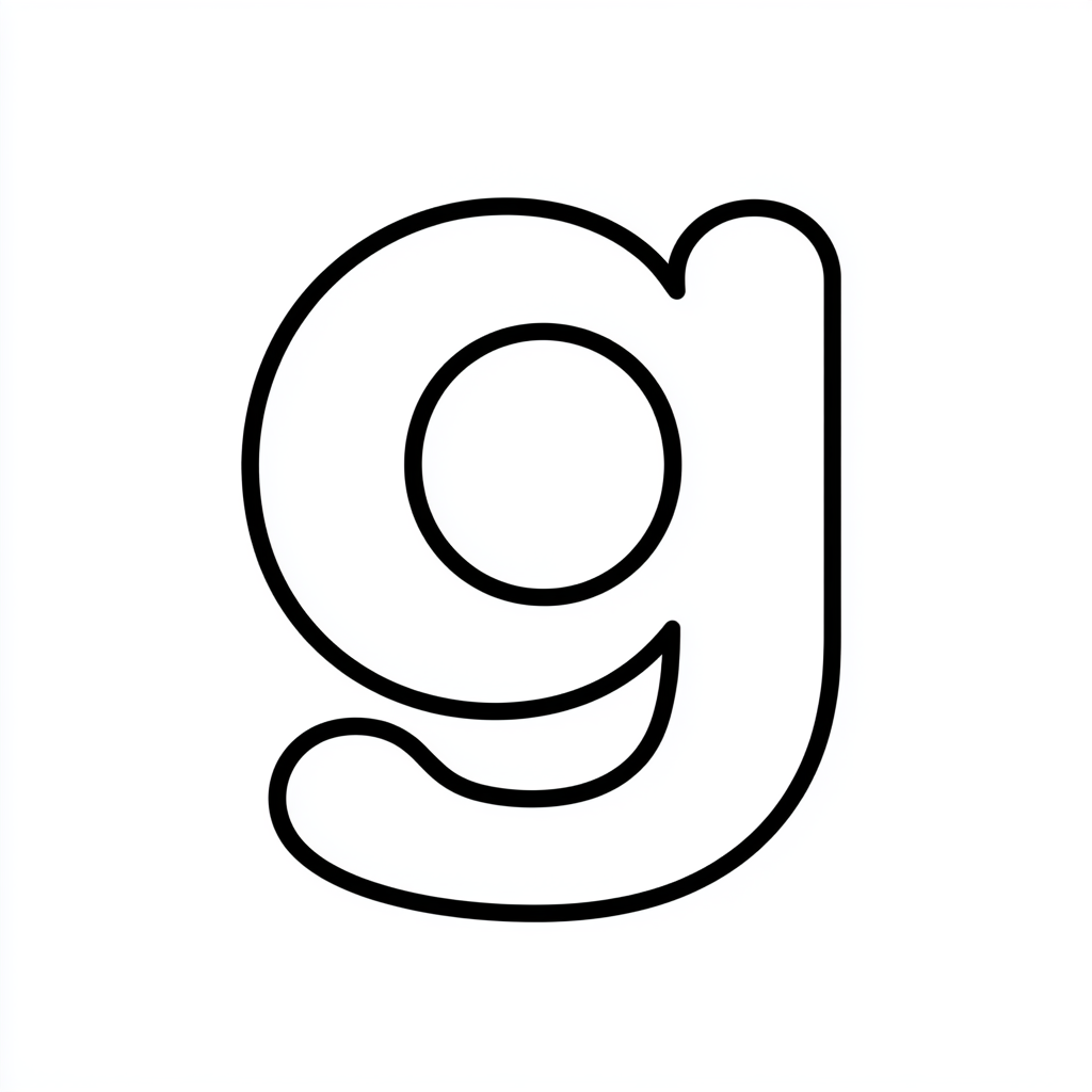 Dibujo de letra g para colorear (lámina 4) listo para imprimir gratis