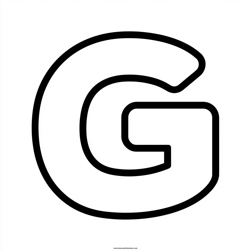 Dibujo de letra g para colorear (lámina 5) listo para imprimir gratis