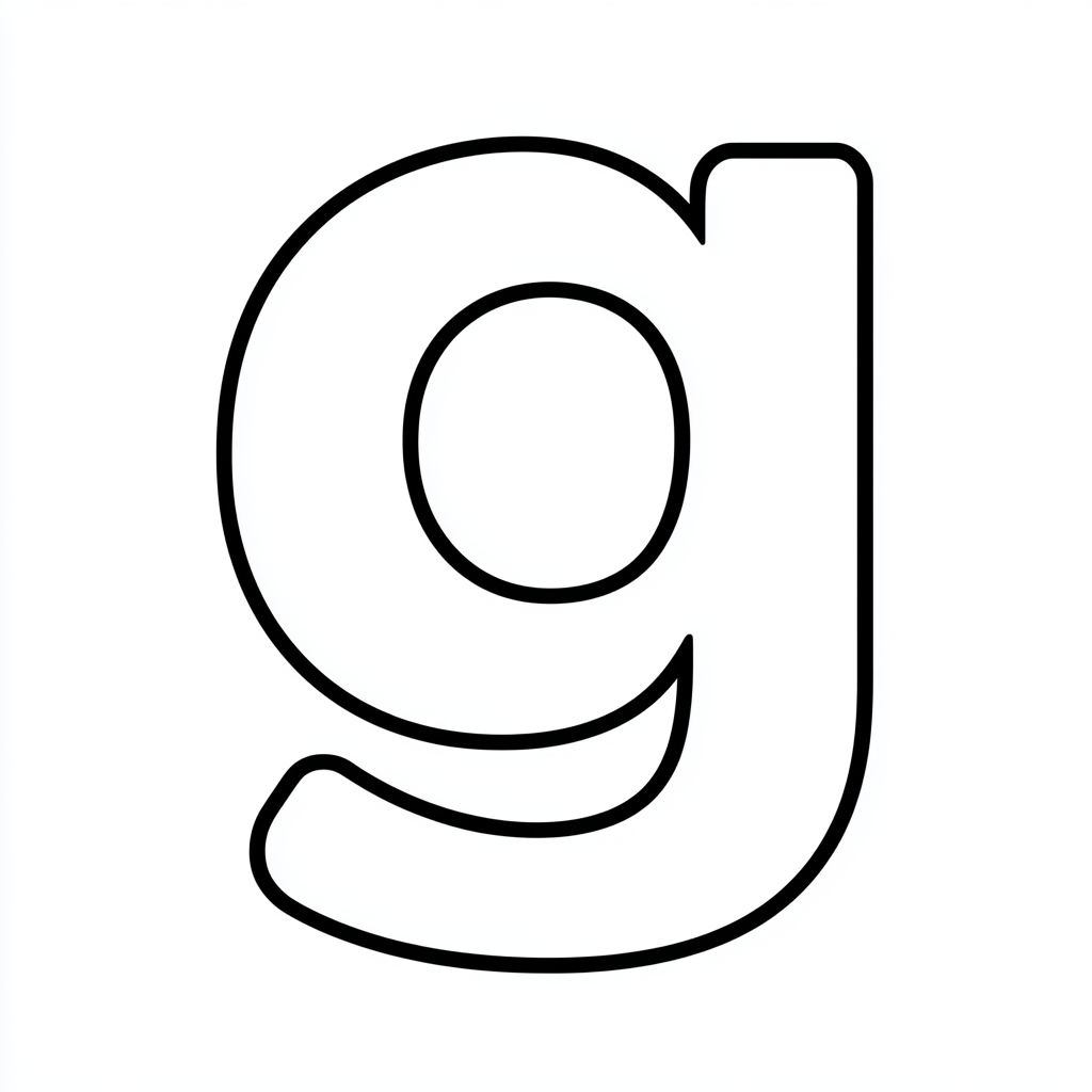 Dibujo de letra g para colorear (lámina 6) listo para imprimir gratis
