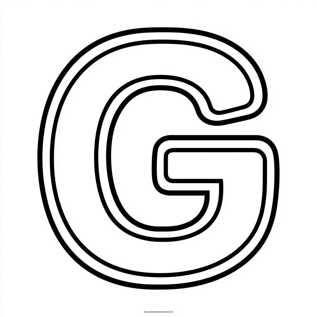Dibujo de letra g para colorear (lámina 7) listo para imprimir gratis