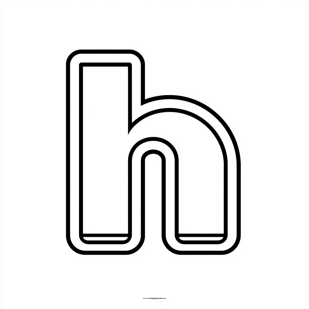 Dibujo de letra h para colorear (lámina 3) listo para imprimir gratis