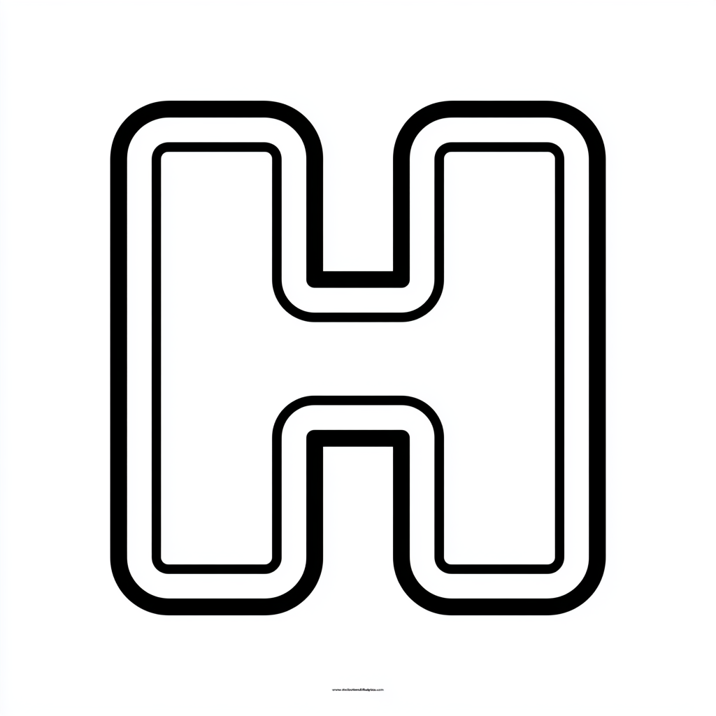 Dibujo de letra h para colorear (lámina 5) listo para imprimir gratis