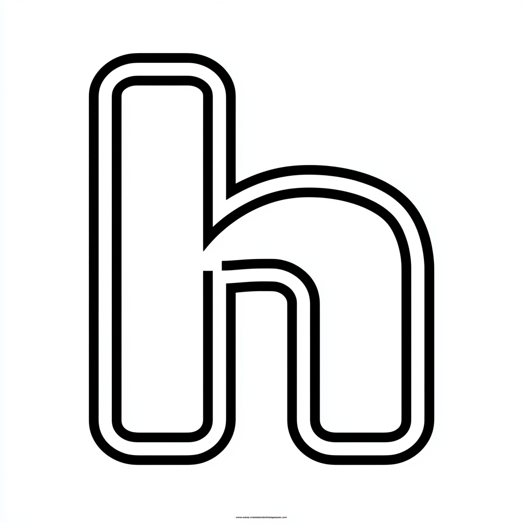 Dibujo de letra h para colorear (lámina 6) listo para imprimir gratis