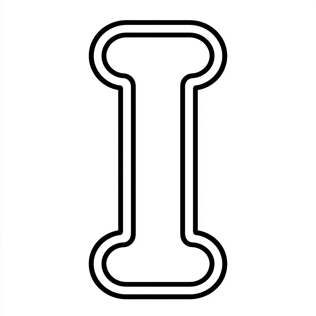 Dibujo de letra i para colorear (lámina 1) listo para imprimir gratis