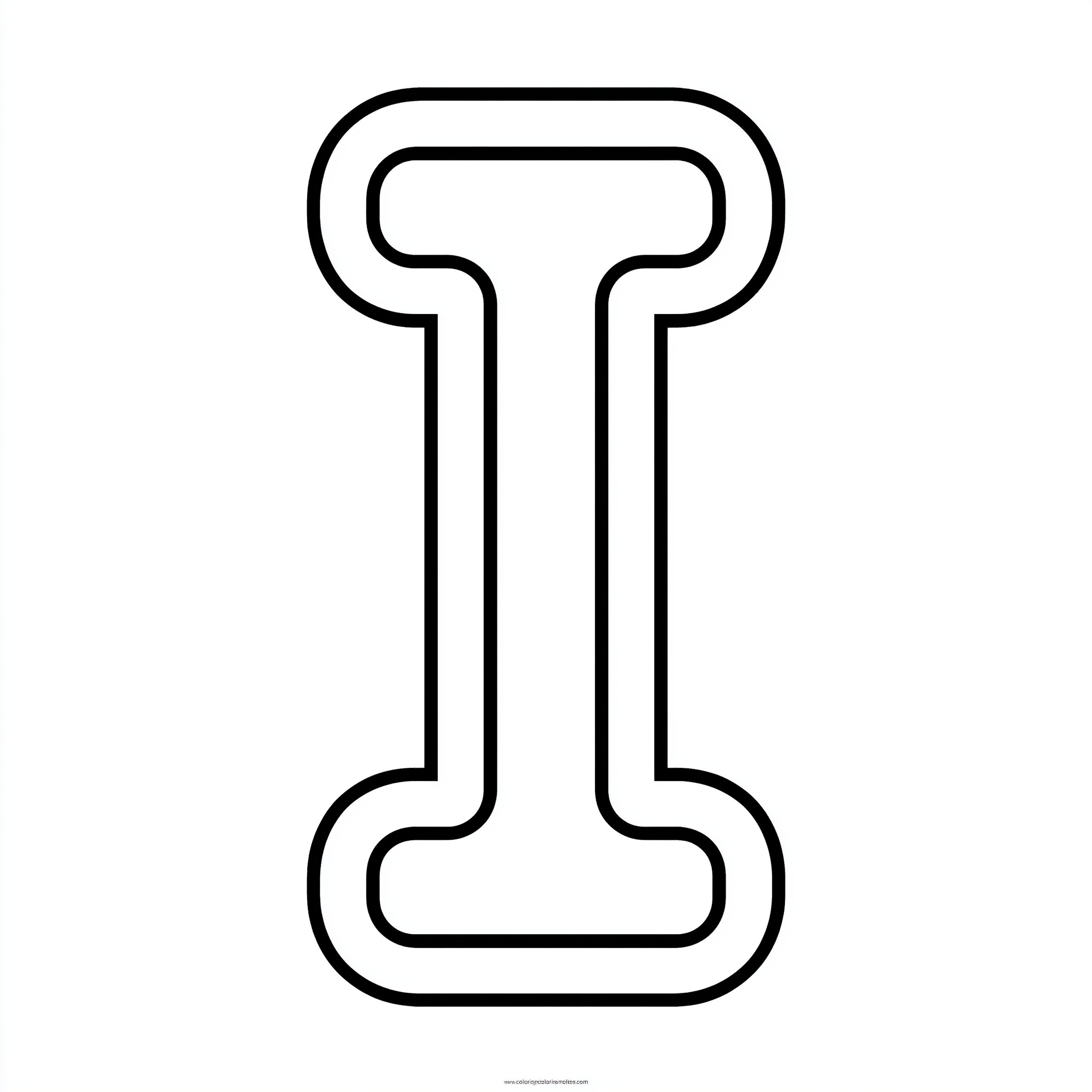 Dibujo de letra i para colorear (lámina 5) listo para imprimir gratis