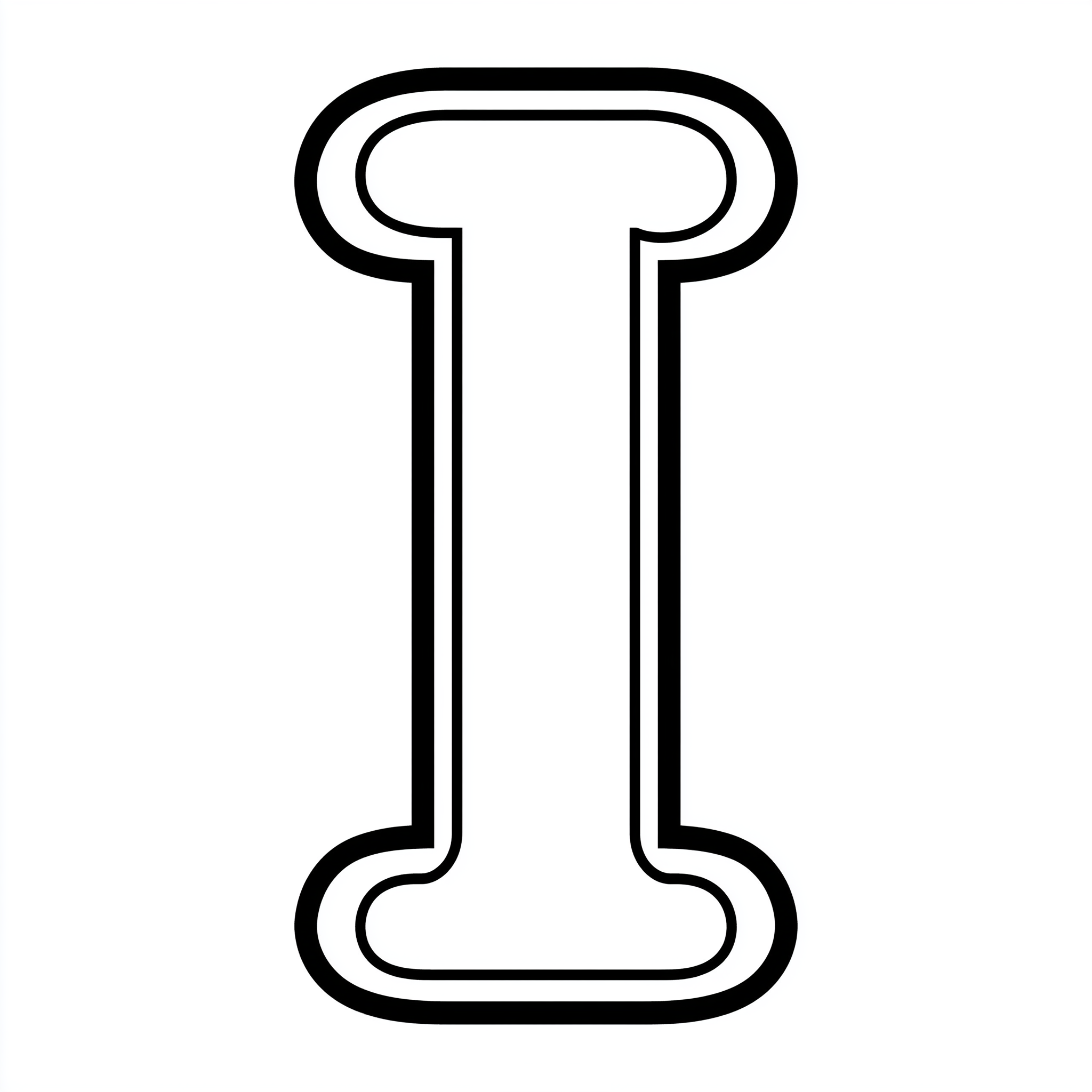 Dibujo de letra i para colorear (lámina 8) listo para imprimir gratis