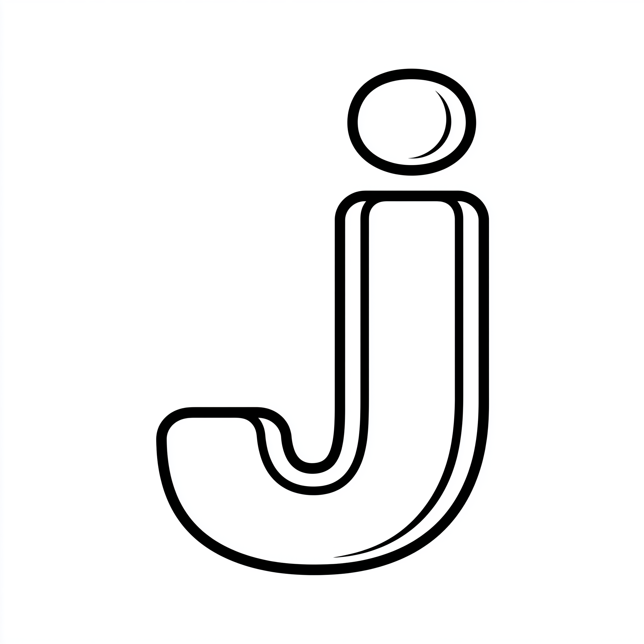 Dibujo de letra j para colorear (lámina 1) listo para imprimir gratis