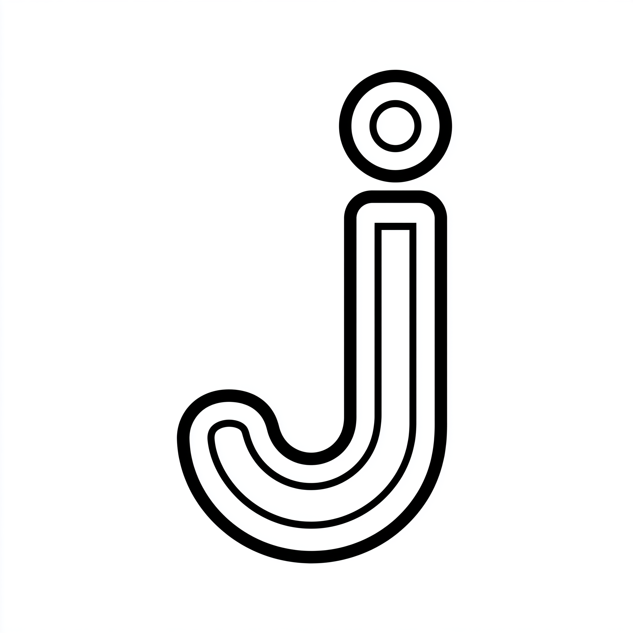 Dibujo de letra j para colorear (lámina 2) listo para imprimir gratis