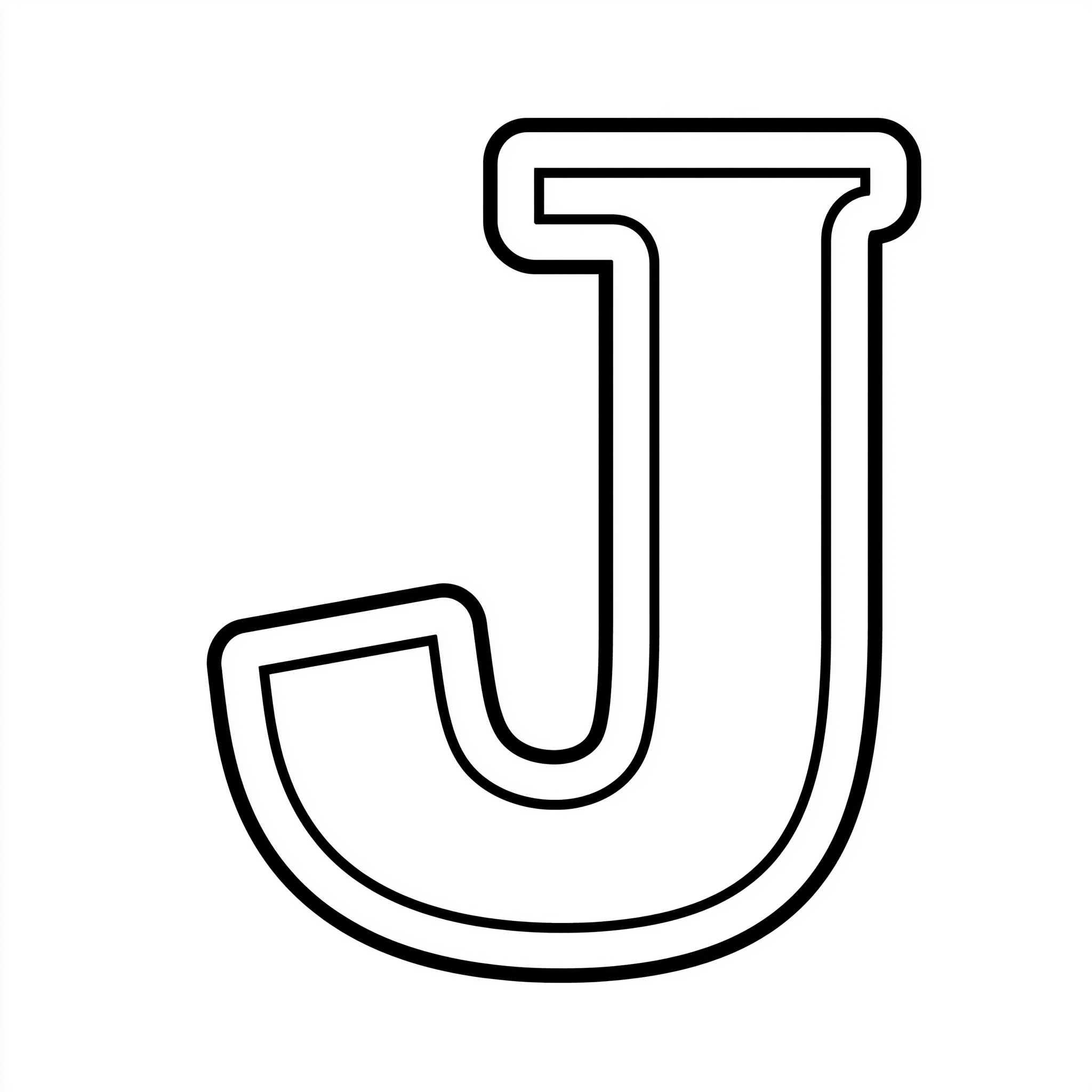Dibujo de letra j para colorear (lámina 3) listo para imprimir gratis