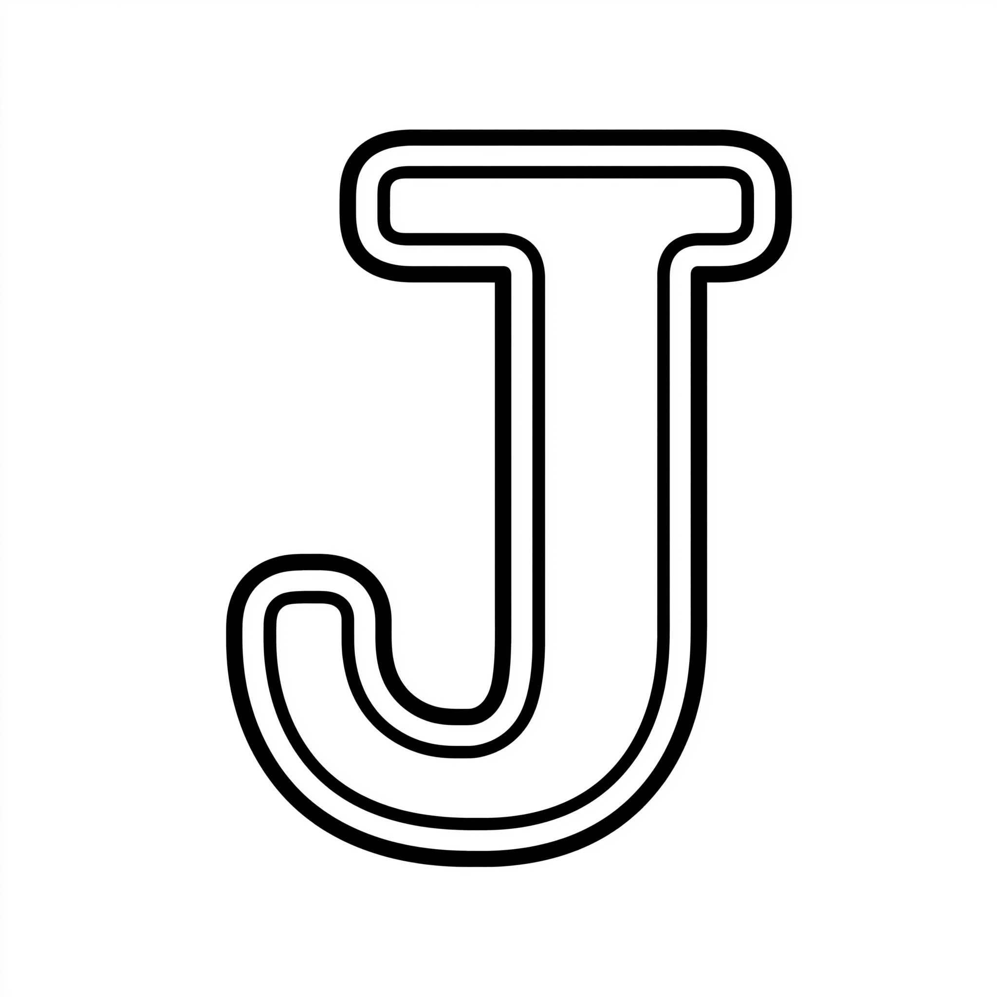 Dibujo de letra j para colorear (lámina 4) listo para imprimir gratis