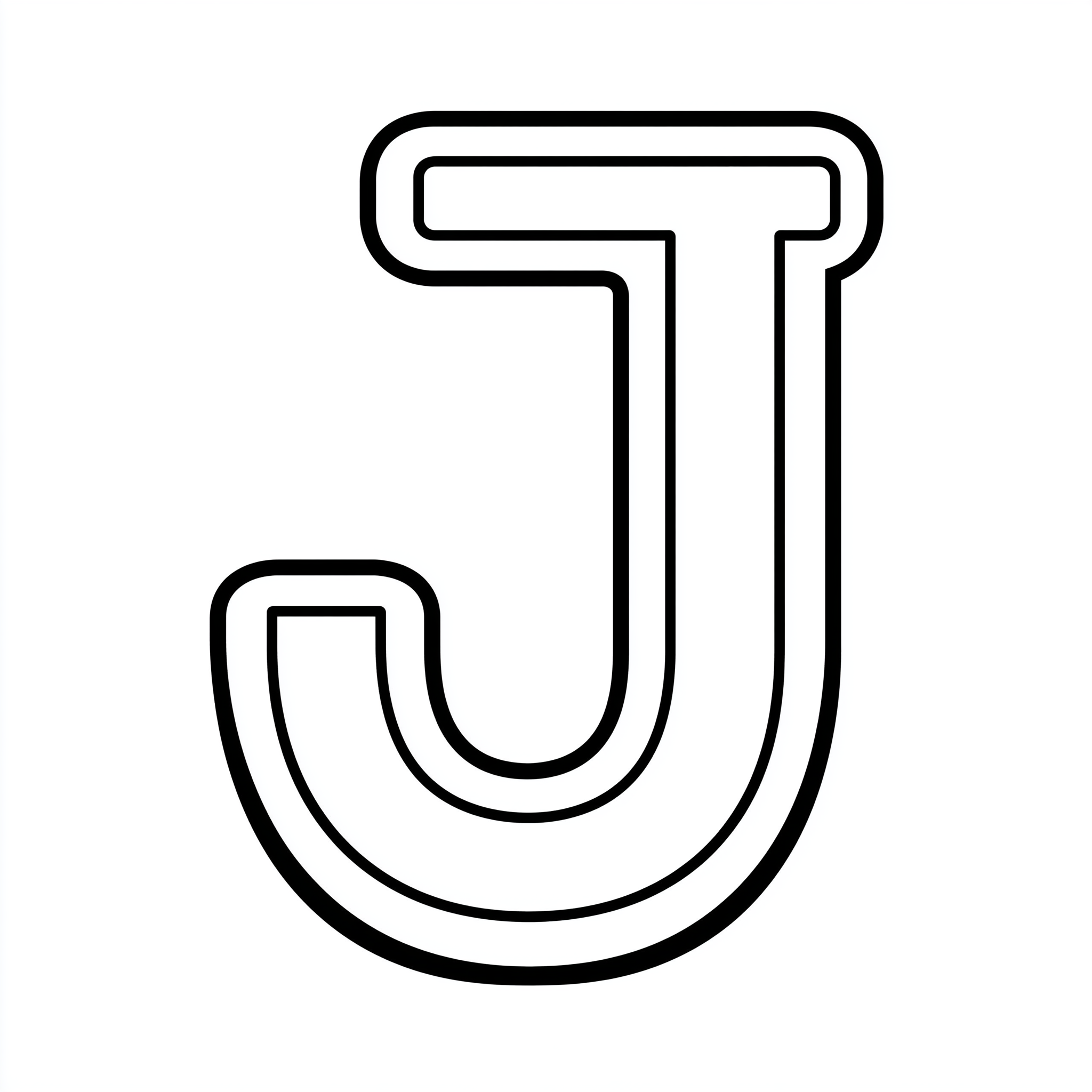Dibujo de letra j para colorear (lámina 5) listo para imprimir gratis