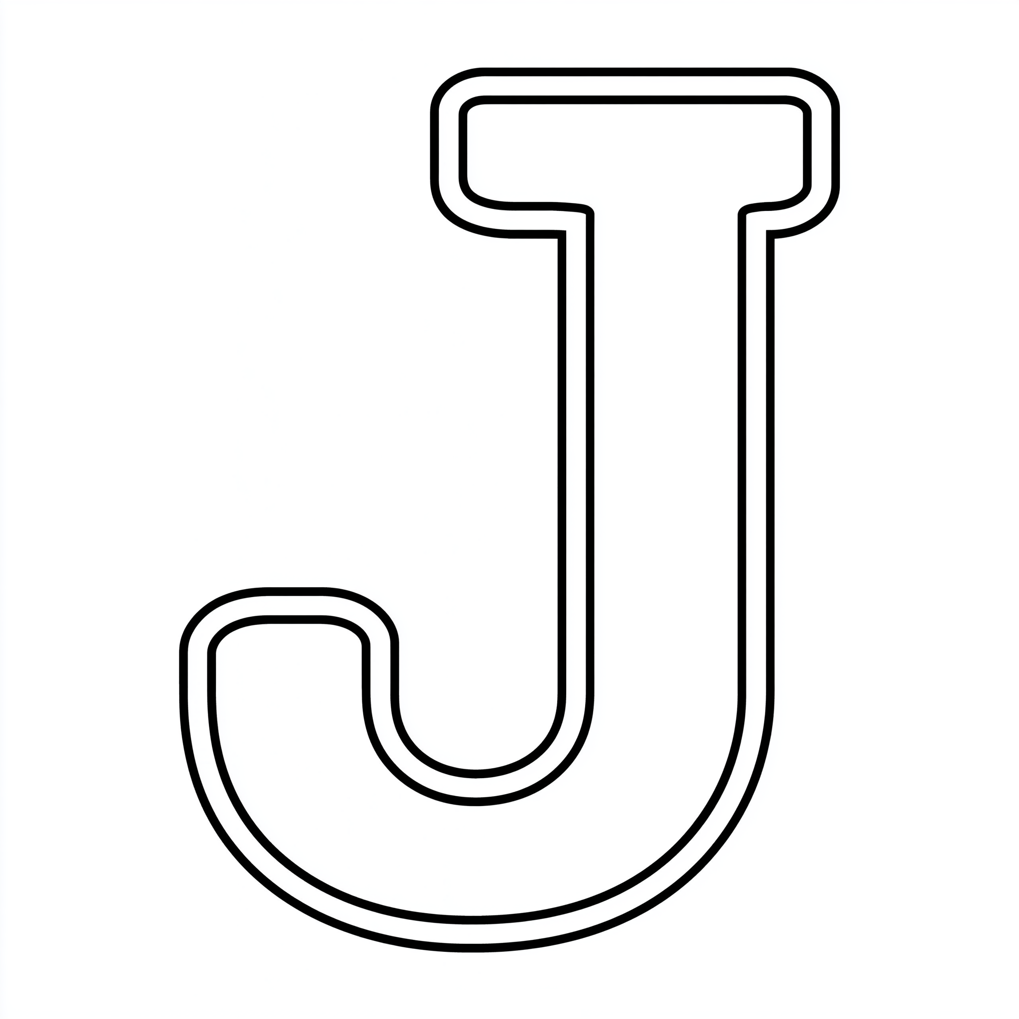 Dibujo de letra j para colorear (lámina 6) listo para imprimir gratis
