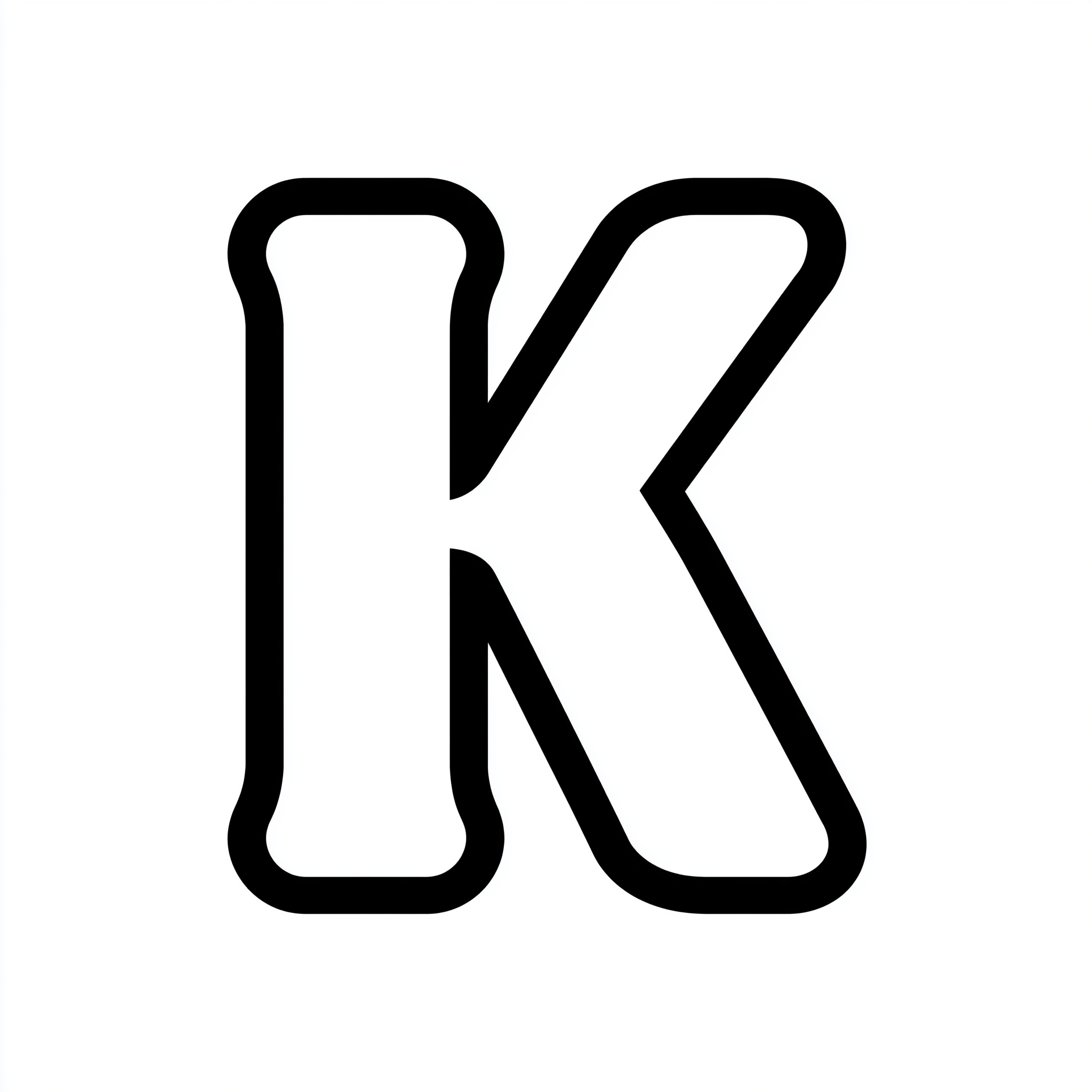Dibujo de letra k para colorear (lámina 1) listo para imprimir gratis