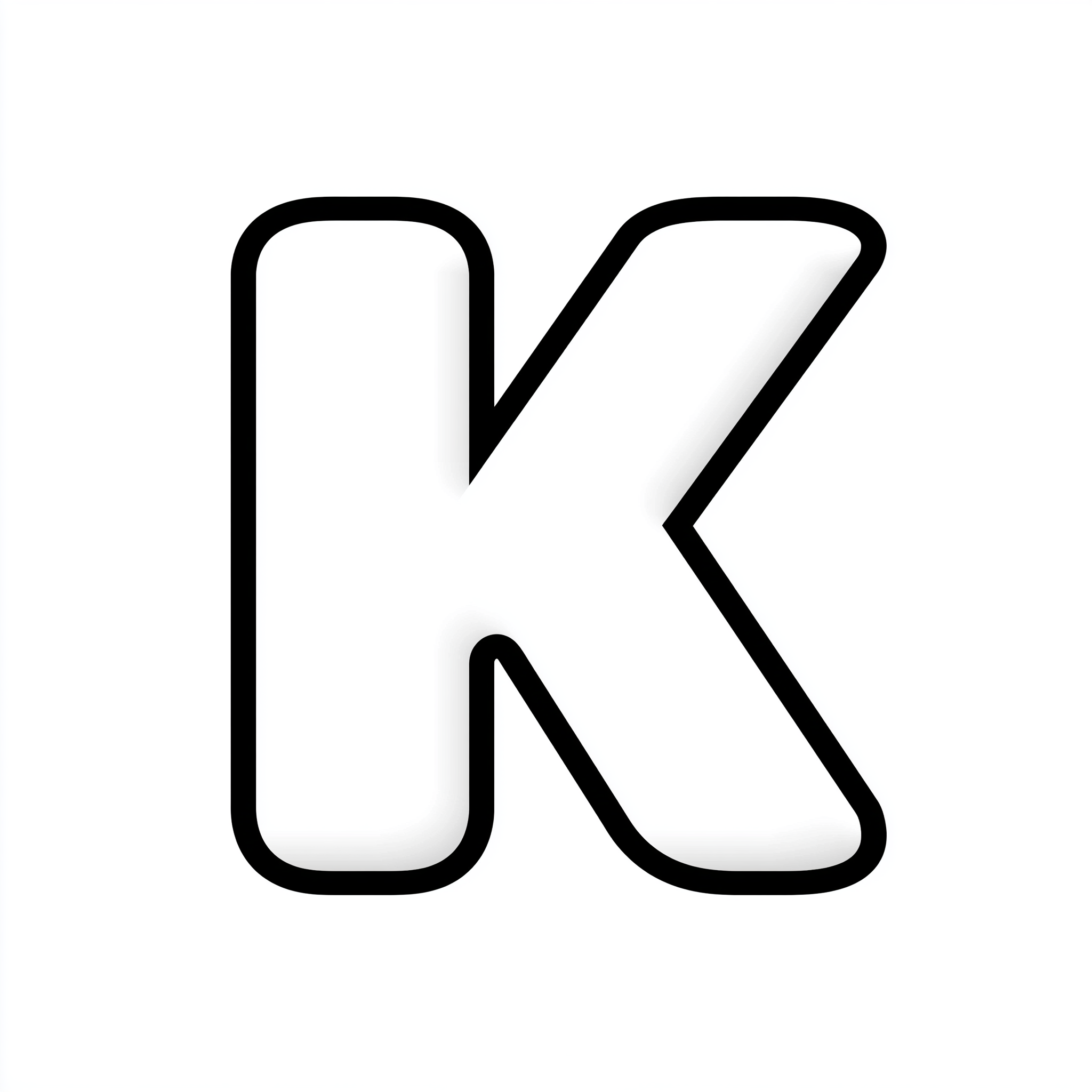 Dibujo de letra k para colorear (lámina 2) listo para imprimir gratis